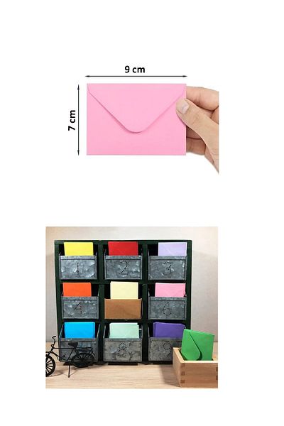 KarmaOfis Business Card Envelope Mixed 5 Different Colored 80 Gr 7 X 9 cm 50's