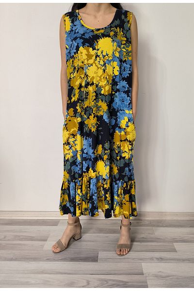 520CK Women's Viscose Combed Loose Cut Skirt Ruffle Dress