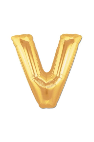 CT STONES Gold Yellow Foil Letter V Balloon 1 Meter