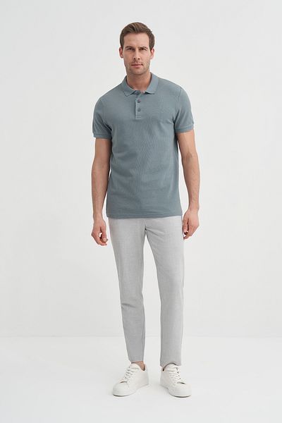 Cazador 25Yceeob4613 Light Gray Men's Oversize Fit Polo Neck T-Shirt