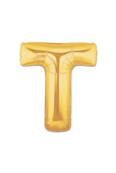 CT STONES Gold Foil Letter t Balloon 1 Meter