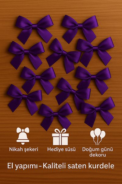serap çiçekçilik 25 τμχ Μωβ Σατέν Φιόγκος Κορδέλα Σατέν Μωβ Κορδέλα Φιόγκος