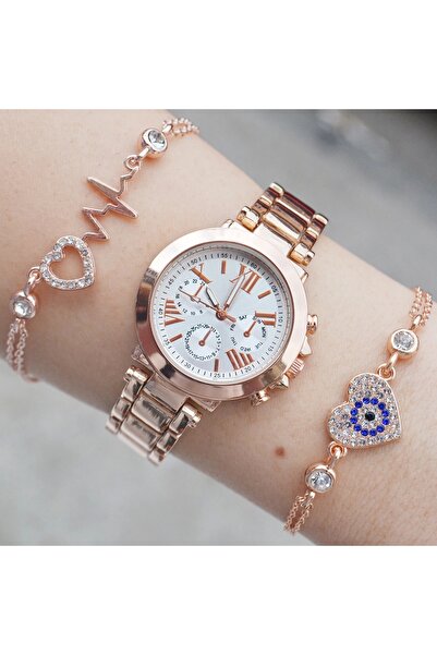 istanbul form Rose Metal Kordon Kadın Saat Kombini 3440
