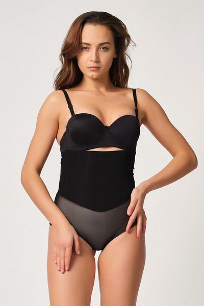Emay Black 2945 Tulle Slip Laser Corset