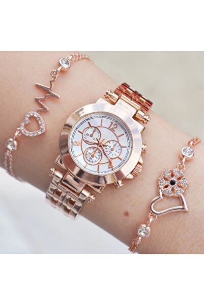 istanbul form Rose Metal Kordon Kadın Saat Kombini 3441