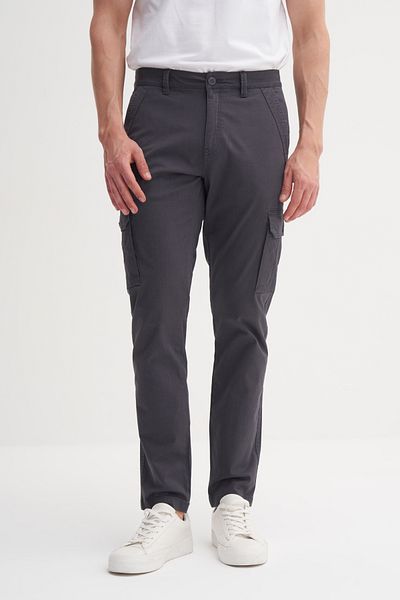 Cazador 25Yceedt0012 Anthracite Men's Comfortable Fit Cargo Pants with Side Pockets