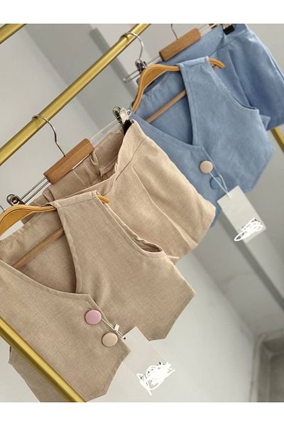 cacakids Girl's Vest Suit with Shorts