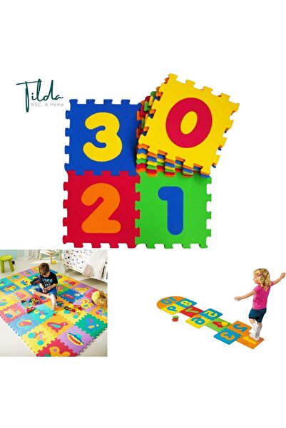 Tilda BSC. & Home Rakamlar Yumuşak Oyun Matı Spor Karosu %100 Zararsız 9 Adet 1'den 9'a Kadar Eva Mat 33x33 7 Mm