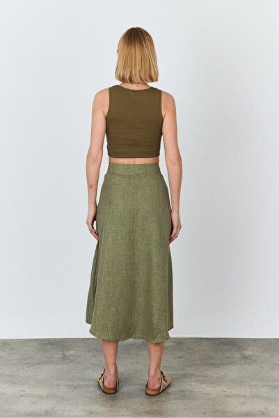 Brantu Women's Buttoned Linen Skirt