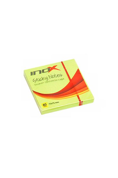 inox Adhesive Note Paper 75X75 Phosphor Green 80 Yp Pack of 12