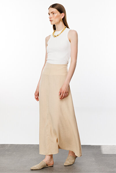 KUAD Beige Natura - Flared Cut Skirt