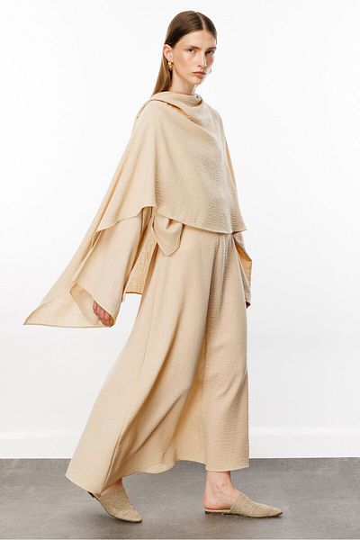 KUAD Beige Natura - Flared Cut Skirt