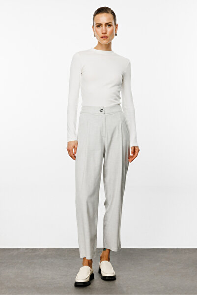 KUAD Açık Gri Havuç Kesim Cepli Pantolon