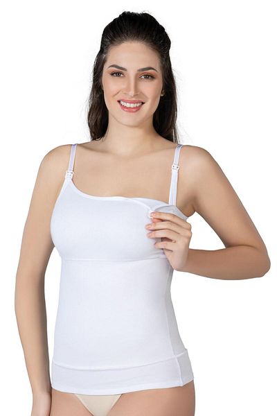 Emay White Mi 1402 Modal Cotton Breastfeeding Undershirt Corset