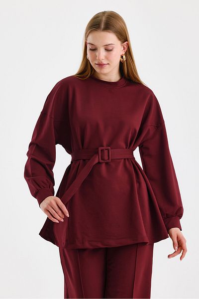 KUAD Claret Red Belt Basic Sweat παντελόνι κοστούμι