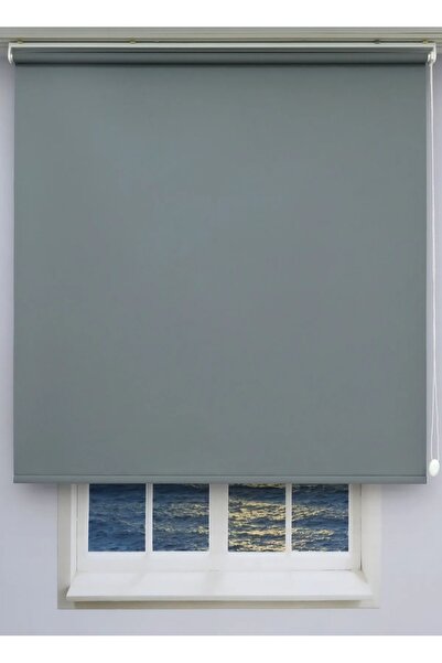 ömer ilhan stor güneşlik gri renkli silinebilir gri keten stor perde