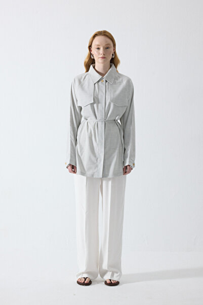 KUAD قميص رمادي فاتح كبير الحجم