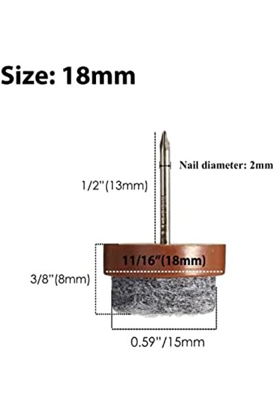 Generic Gutapo 40pcs Round Heavy Duty Nail-on Anti-Sliding Felt Pad for Furniture Chair Table Leg Feet Floor