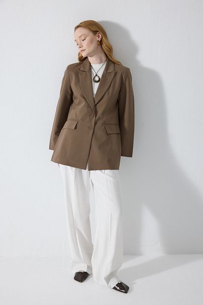 KUAD Stil de blazer de croitorie de culoare kaki