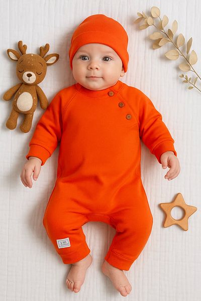 Babydonat Unisex Baby Rompers - Sleeves and Button Detail