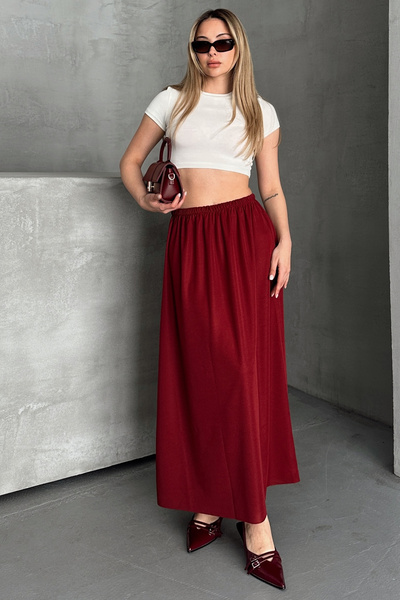 modabirsen Γυναικεία φούστα Εσωτερική φόδρα Claret Red