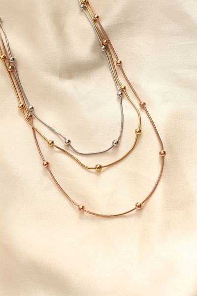 Skygo 316L Steel Mixed Color Heel Design Multiple Necklace - TJ-BKO6242