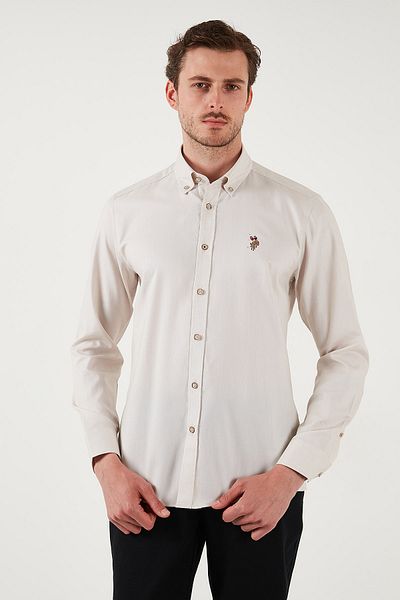 U.S. Polo Assn. ΒΑΣΗ. Πόλο 100% βαμβακερό κολάρο με κουμπιά με λογότυπο Ανδρικά πουκάμισα G081SZ0042082904