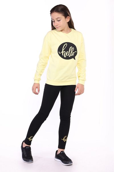 Toontoy Girl's Hello Text Printed Tights Set