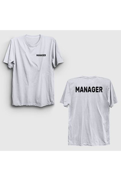 Presmono Tricou alb unisex Executive Director Manager cu imprimeu pe spate 545981tt