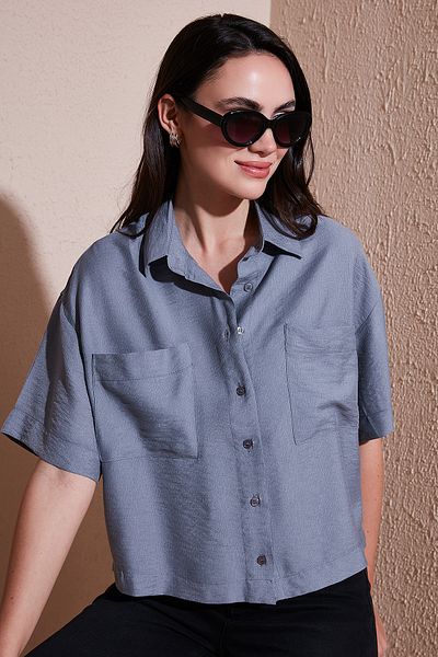 Lela Regular Fit Pocket Detailed Short Sleeve Shirt Shirt 6778568