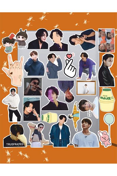 hediyenebak Jungkook Sticker Set |   Laptop Agenda Pc Tablet Phone Notebook Sticker Bullet Journal