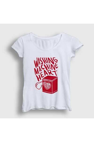 Presmono Tricou alb pentru femei Heart Mitski pentru mașină de spălat 545779tt