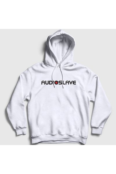 Presmono Unisex Λευκό λογότυπο Rock Audioslave Φούτερ με κουκούλα 544410tt