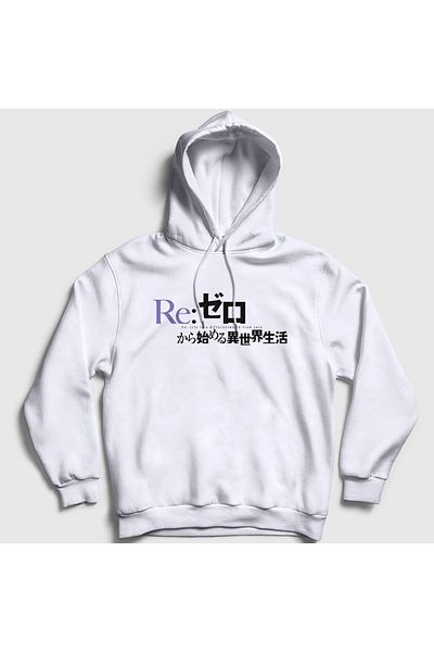 Presmono Unisex Λευκό λογότυπο Anime Re Zero Hooded φούτερ 543759tt