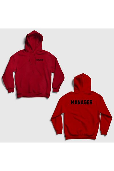 Presmono Unisex Red Executive Manager Manager Back Printed Hooded Sweatshirt 545889Tt