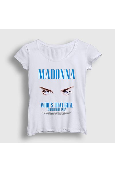 Presmono Tricou alb pentru femei Tour Who's That Girl Madonna 545473tt