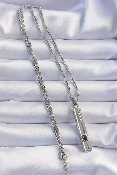 Skygo Emergency Whistle 316L Steel No Darkening High Decibel Necklace Unisex - TJ-EBK1200