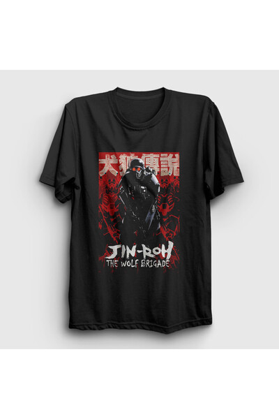 Presmono Unisex crna The Wolf Brigade Jin Roh T-shirt 545353tt