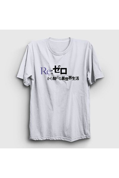 Presmono Unisex Λευκό λογότυπο Anime Re Zero T-Shirt 543650tt