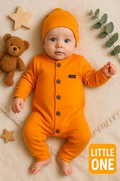 Babydonat Front Open Buttoned Interlock Jumpsuit