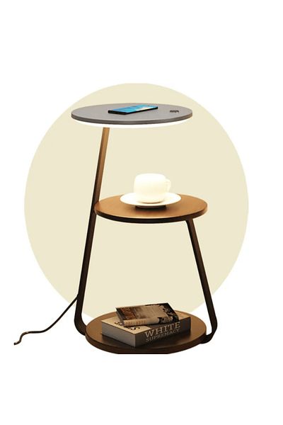 1st Side Table - Built-in LED Lighting & Wireless Mobile Charger - 36 x 60 cm