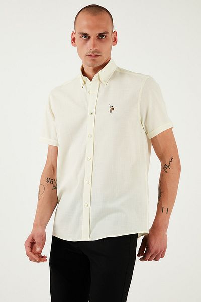 U.S. Polo Assn. ΒΑΣΗ. Πόλο 100% βαμβακερό κανονικό γιακά με κουμπιά πουκάμισο με λογότυπο Ανδρικό πουκάμισο G081GL 0042083854