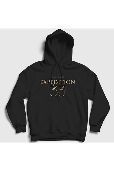 Presmono Унисекс суитшърт с качулка и черно лого Clair Obscur Expedition 33 543843tt