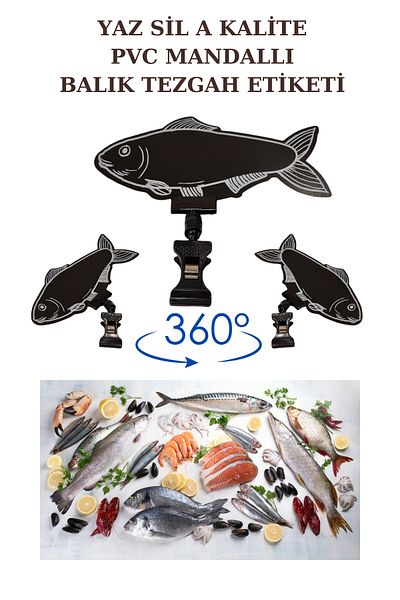 Manken İstanbul 10 Pieces Summer Erase Mini Size Latched Fish Price Tag Fisherman Tag Fish Bench Tag