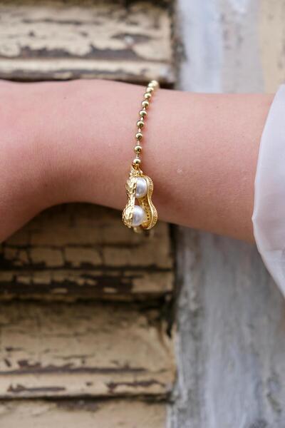 My Life Accessory سوار فولاذي لؤلؤة موديل سلسلة Vip الذهبية