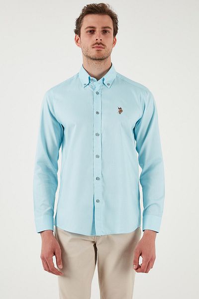 U.S. Polo Assn. ΒΑΣΗ. Πόλο 100% βαμβακερό κολάρο με κουμπιά με λογότυπο Ανδρικά πουκάμισα G081SZ0042082904
