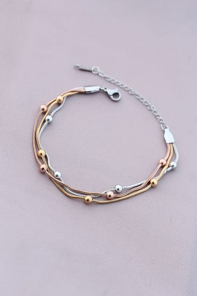 Skygo 316L Anti-Tarnish Steel Silver Color Women's Bracelet with Ball Chain - TJ-BB4172
