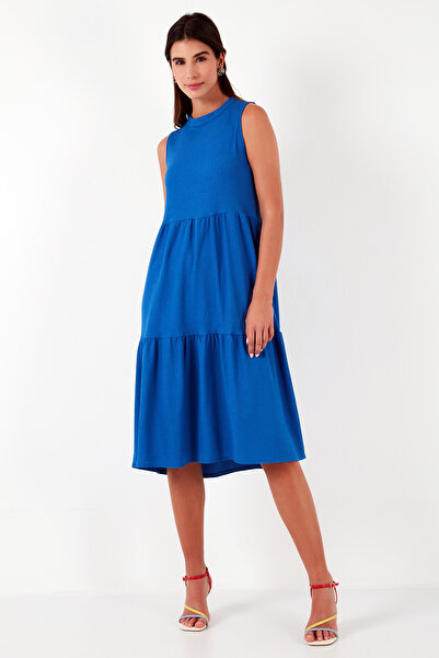 Lela Regular Fit Kolsuz Midi Elbise ELBİSE 5869008