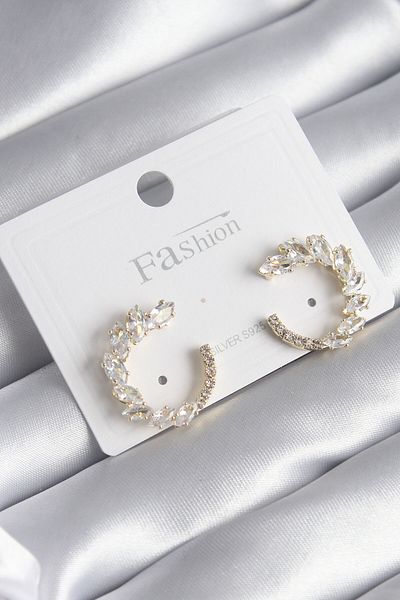 Skygo Brass Gold Color Zircon Stone Women's Earrings - TJ-BKP8509