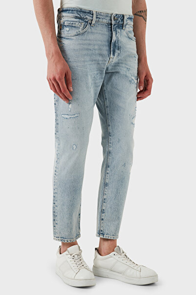 BOSS Pamuklu Regular Fit Normal Bel Düz Paça Jeans Erkek KOT PANTOLON 50537835 455